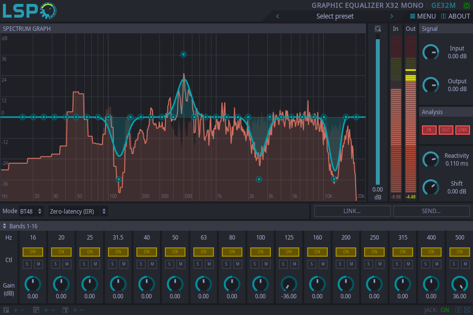 Grafischer Entzerrer x32 Mono