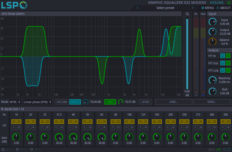 Grafischer Entzerrer x32 MidSide