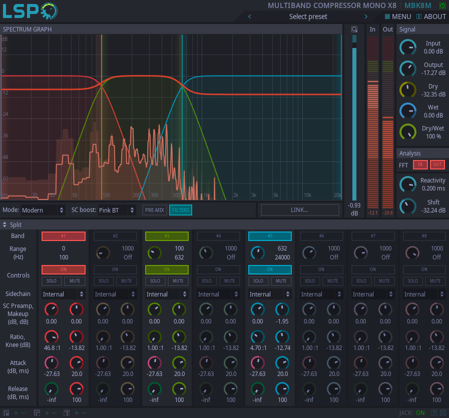 Multi-band Kompressor Mono x8