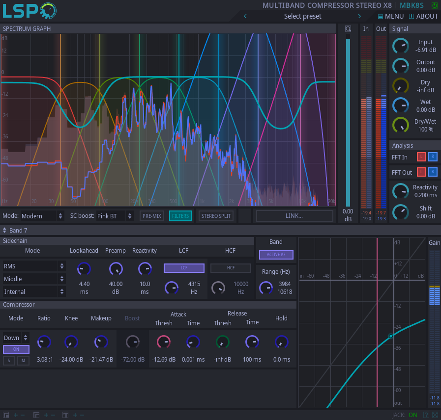 Multi-band Kompressor Stereo x8