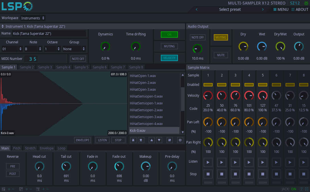 Schlagzeug x12 Stereo