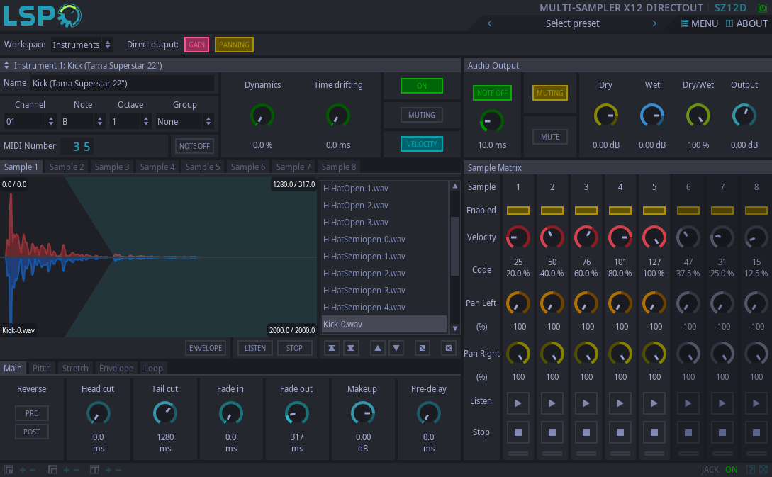 Schlagzeug x12 Direktausgabe