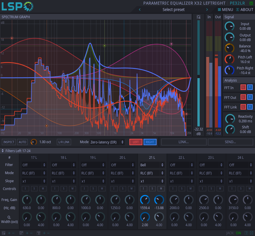 Parametrischer Entzerrer x32 LeftRight