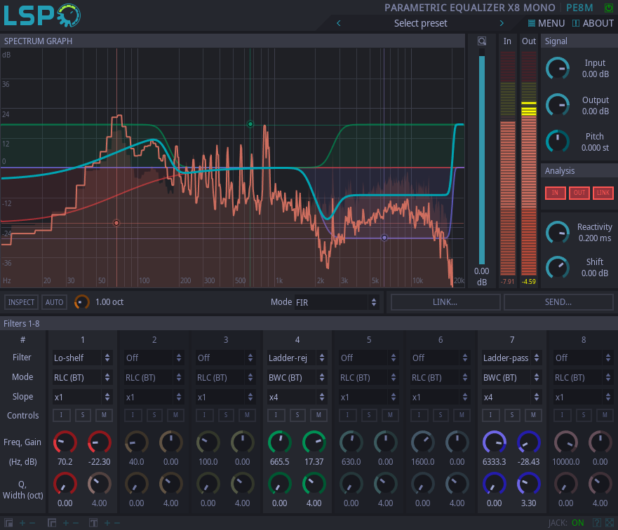 Parametrischer Entzerrer x8 Mono