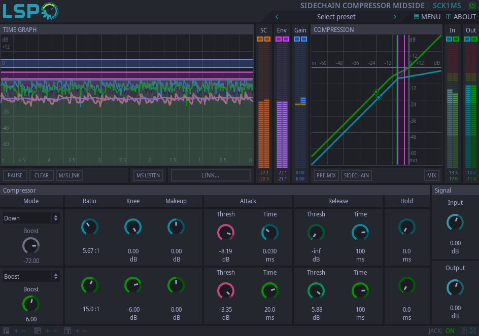 Sidechain-Kompressor MidSide