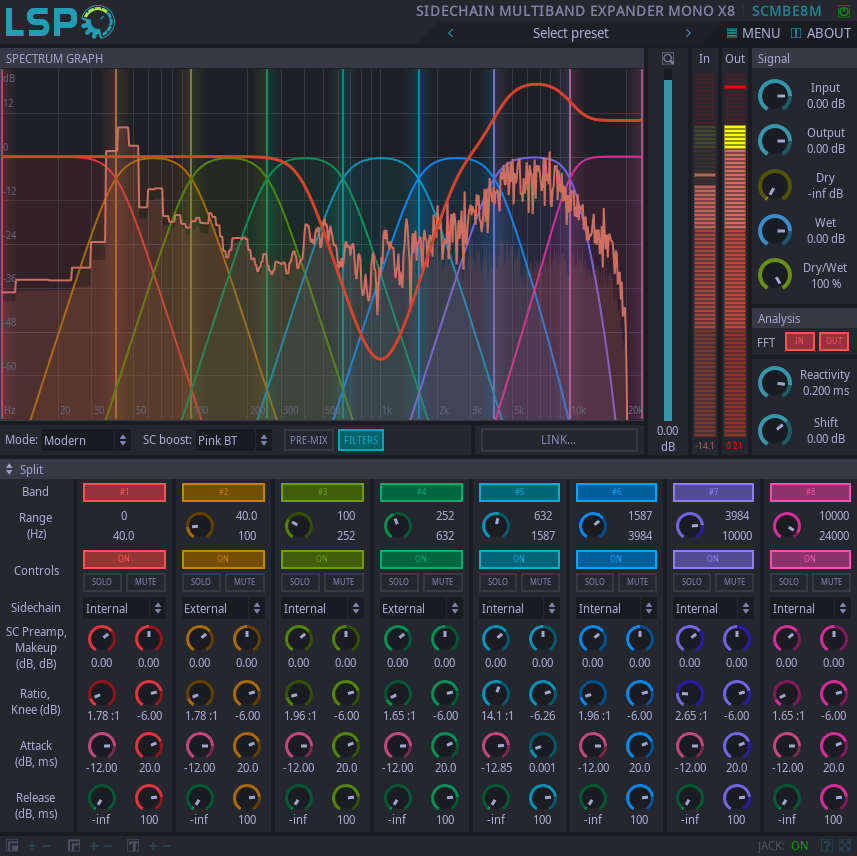 Sidechain Multi-band Expander Mono x8