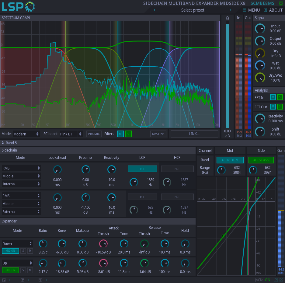 Sidechain Multi-band Expander MidSide x8